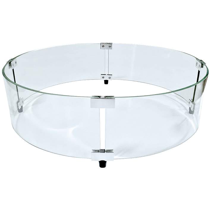 Round Fire Table Glass Wind Screen, Fire Pit Glass Screen