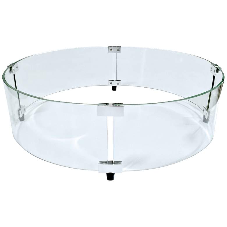 Image 2 Round Fire Table Glass Wind Screen