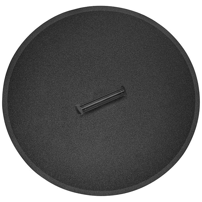 Elements Black Steel Round Fire Table, Fire Pit Lid Round Metal