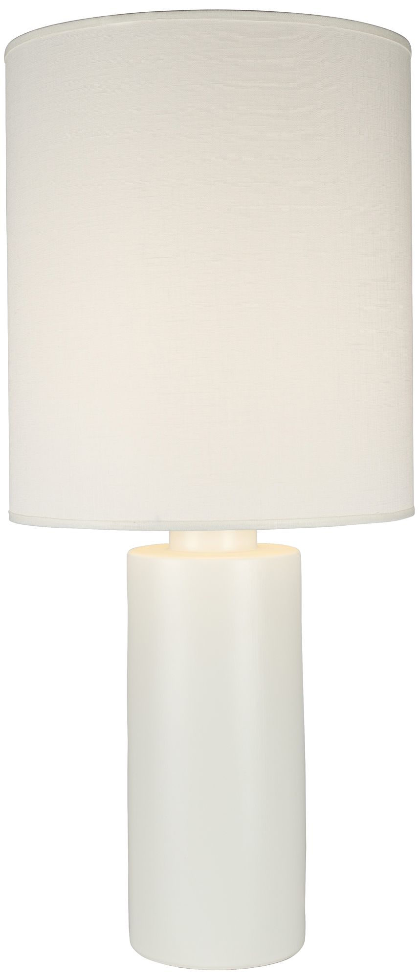 Circa White Ceramic Table Lamp with Ivory Ipanema Shade