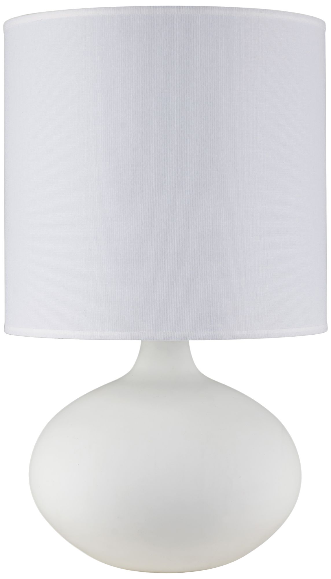 Pops Bisque Ceramic Accent Table Lamp with White Linen Shade
