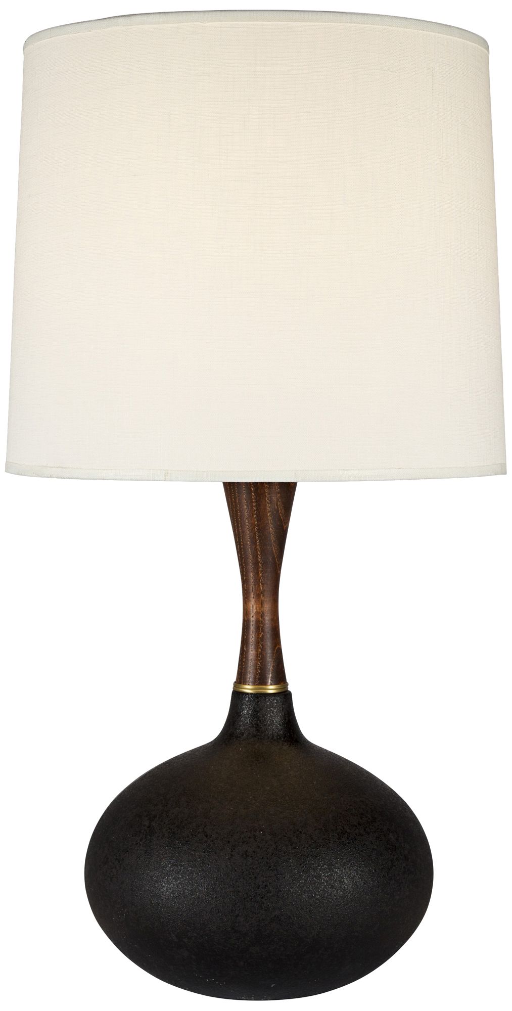 Pops Deluxe Cast Iron Ceramic Table Lamp with Ivory Shade