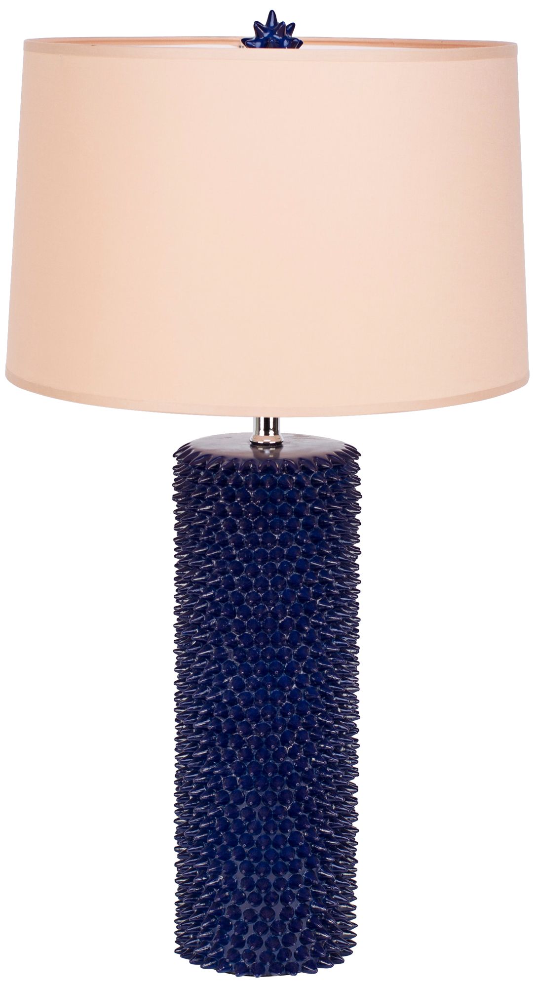 Lapis Lazuli Spiky Table Lamp with Latte Chintz Shade