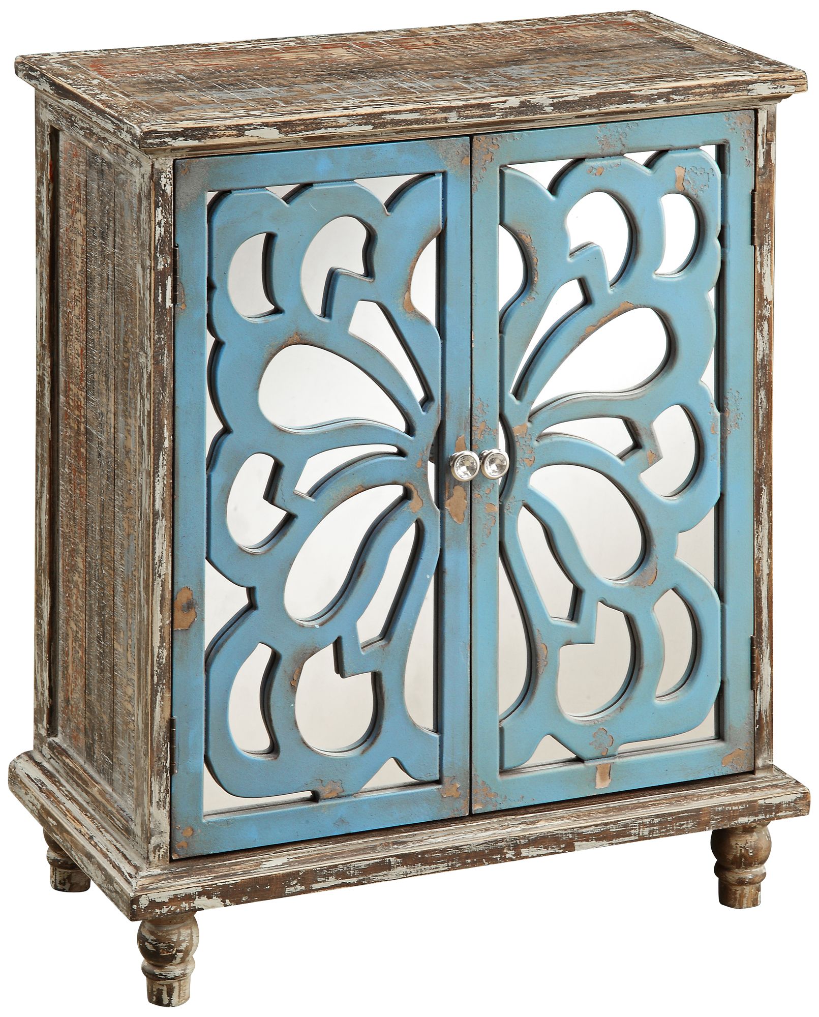 Delvale 31 1/2" High Distressed Blue 2-Door Accent Chest