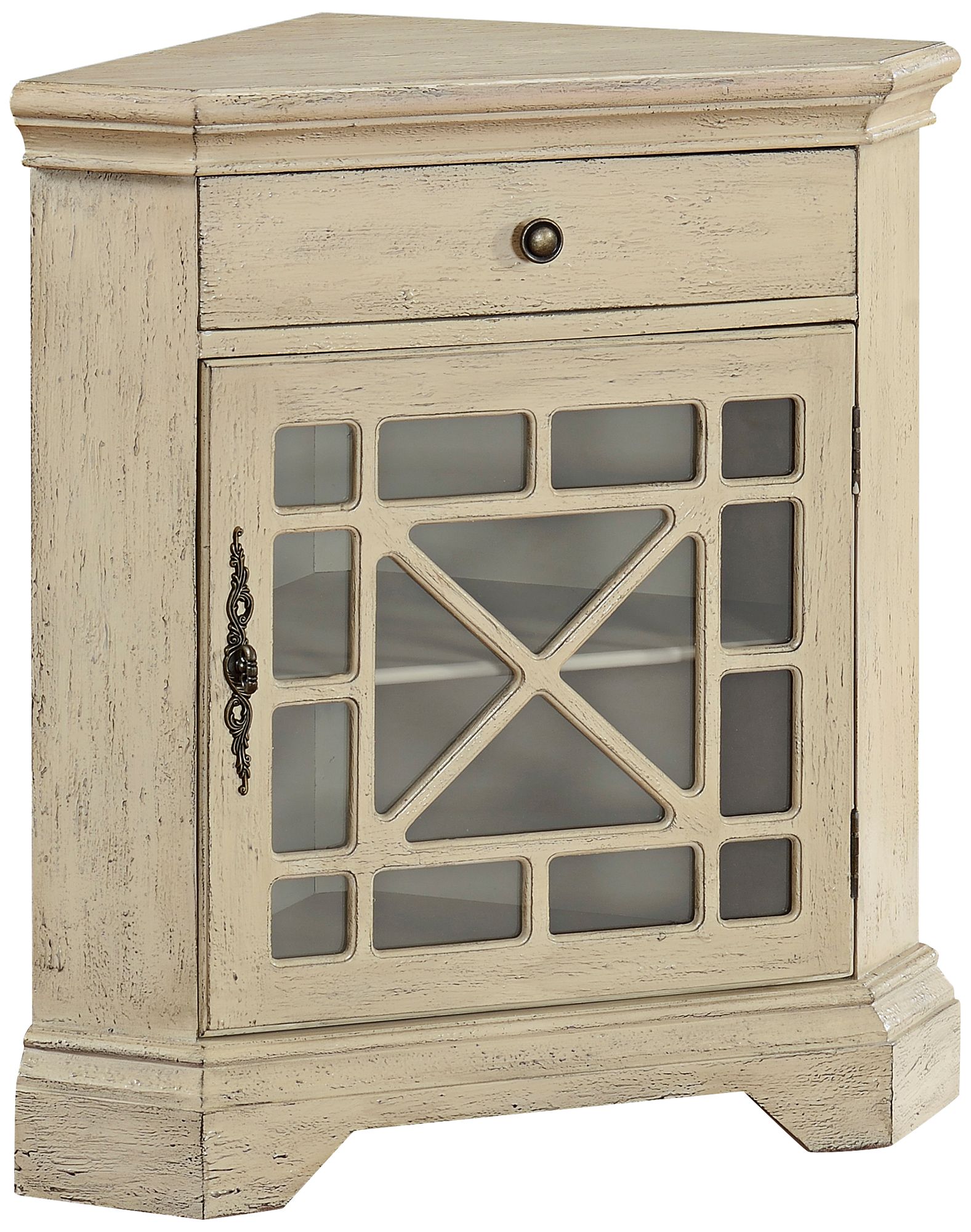 St. Rosa Milstone 29 1/2" Wide Ivory Finish Corner Cabinet