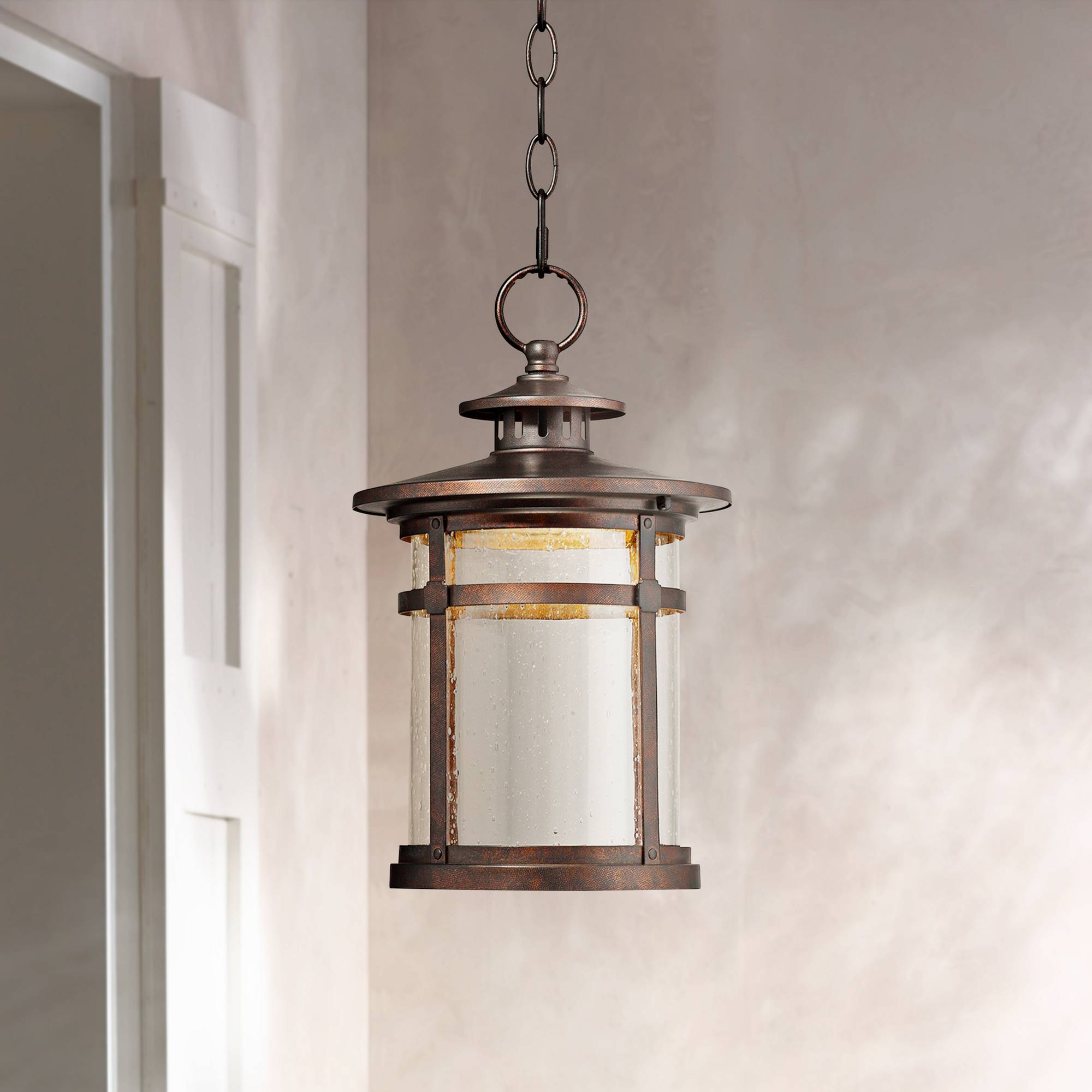 Details About Rustic Outdoor Ceiling Light Hanging Lantern Led Bronze 13 1 2 For House Porch