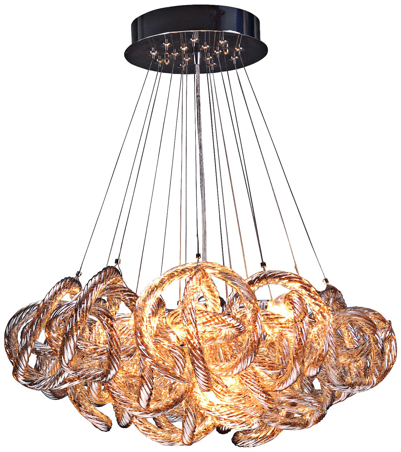 Infinity 18" Wide Champagne Glass 5-Light  Pendant