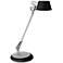 Luce Silver Metal LED Desk Lamp with Black Shade
