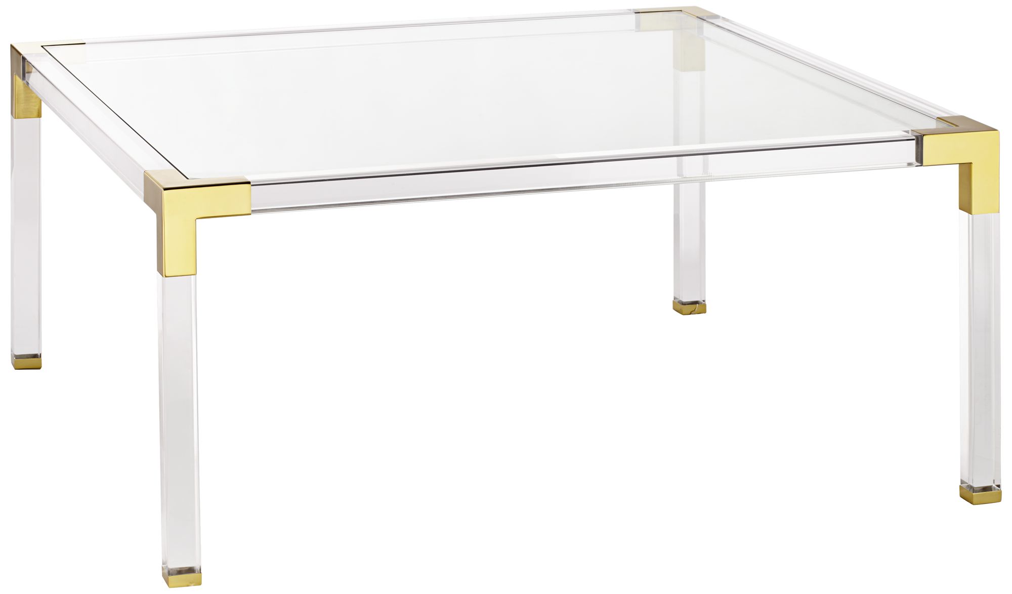 Hanna 40" Square Clear Acrylic Modern Coffee Table ...