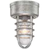 Marlowe 10 3/4&quot; High Galvanized Cage Outdoor Ceiling Light