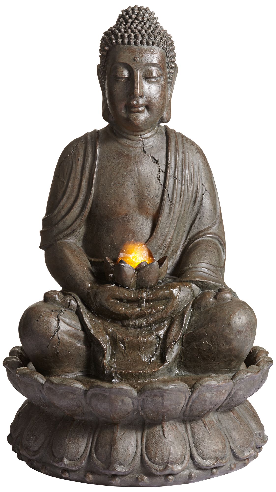 Meditating Buddha 33 1/2" High Indoor-Outdoor Water Fountain