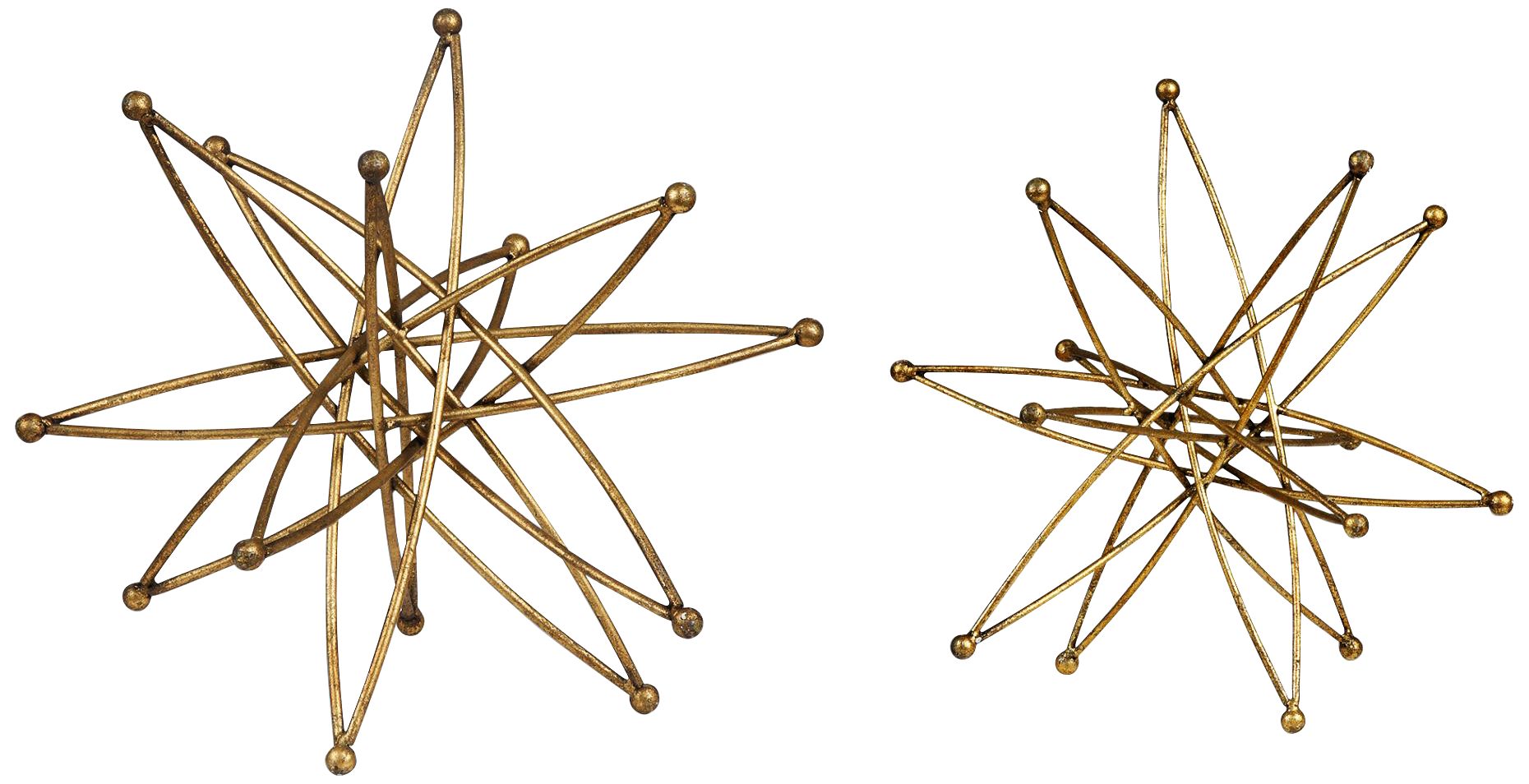 Constanza Gold Finish Modern Geometric Accents