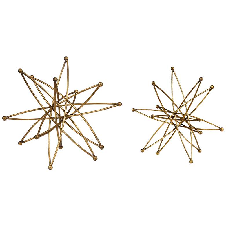 Constanza Gold Finish Modern Geometric Accents - Set of 2
