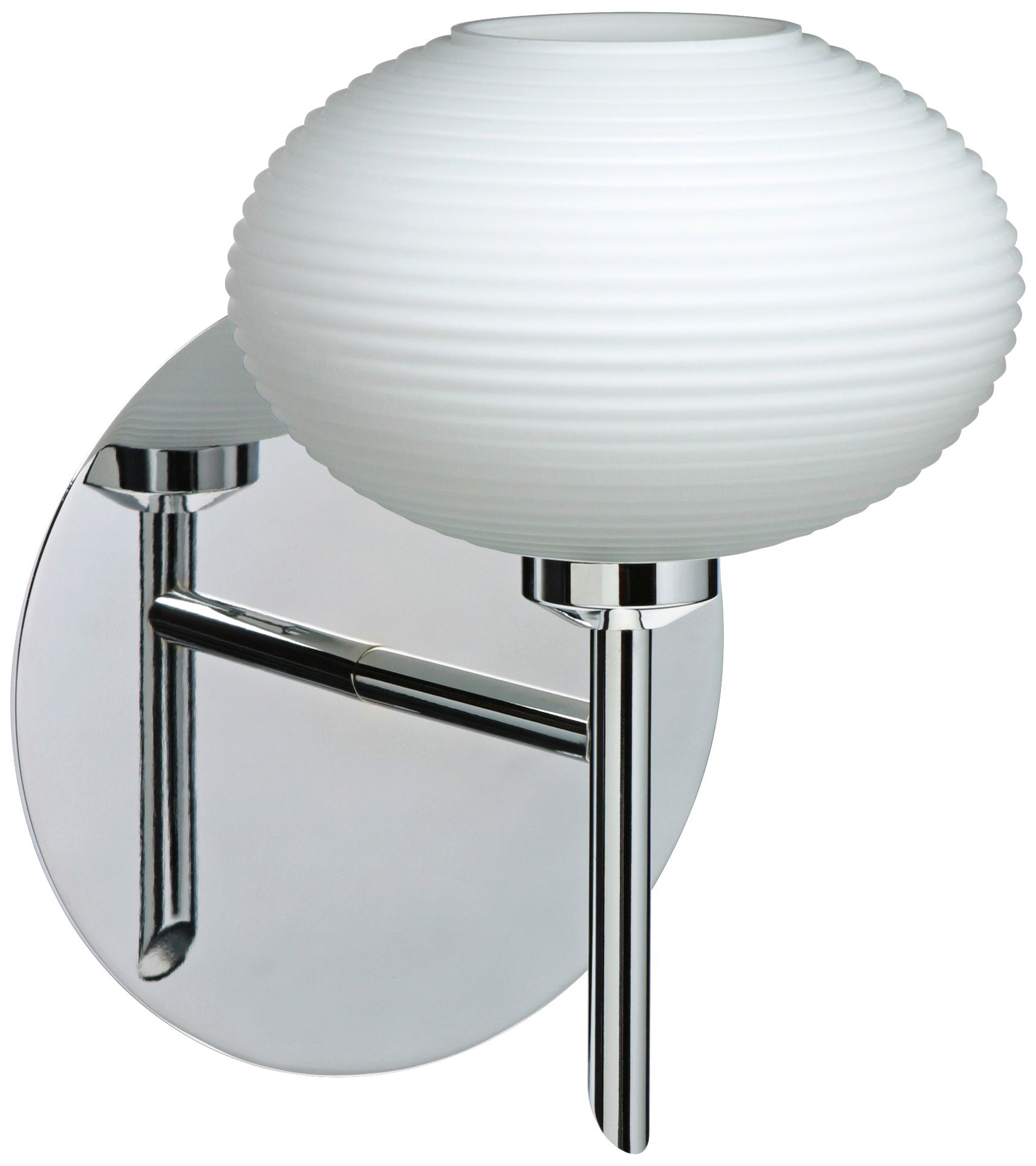 Besa Lasso 7" High Chrome Opal Matte Glass LED Wall Sconce