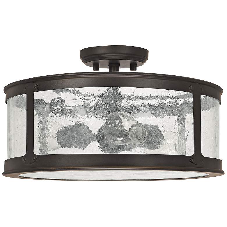 Image 2 Capital Dylan Glass 16"W Old Bronze Outdoor Ceiling Light