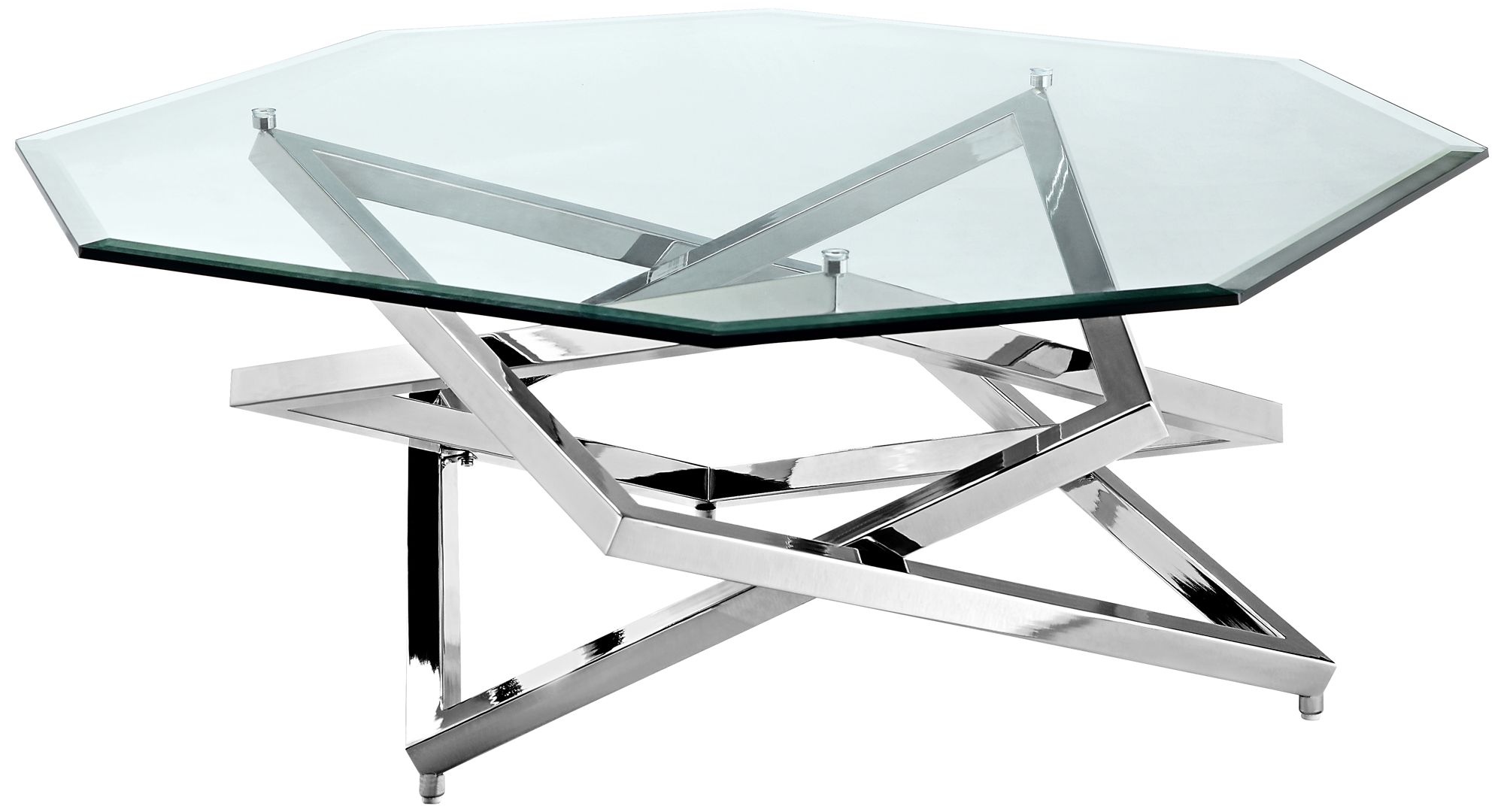 Lenox Square 40" Wide Octagonal Glass Modern Cocktail Table