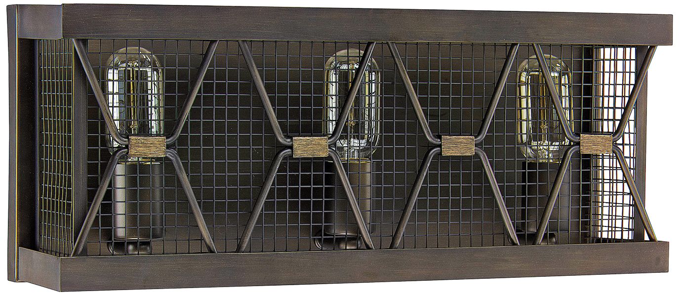 Capital Jackson 19 3/4"W 3-Light Bronze Cage Bath Light