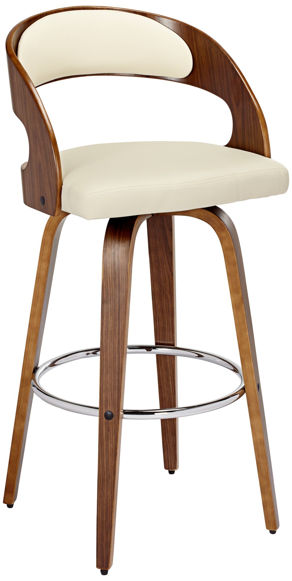 Shelly 30" Cream Faux Leather Swivel Bar Stool 1J153 Lamps Plus
