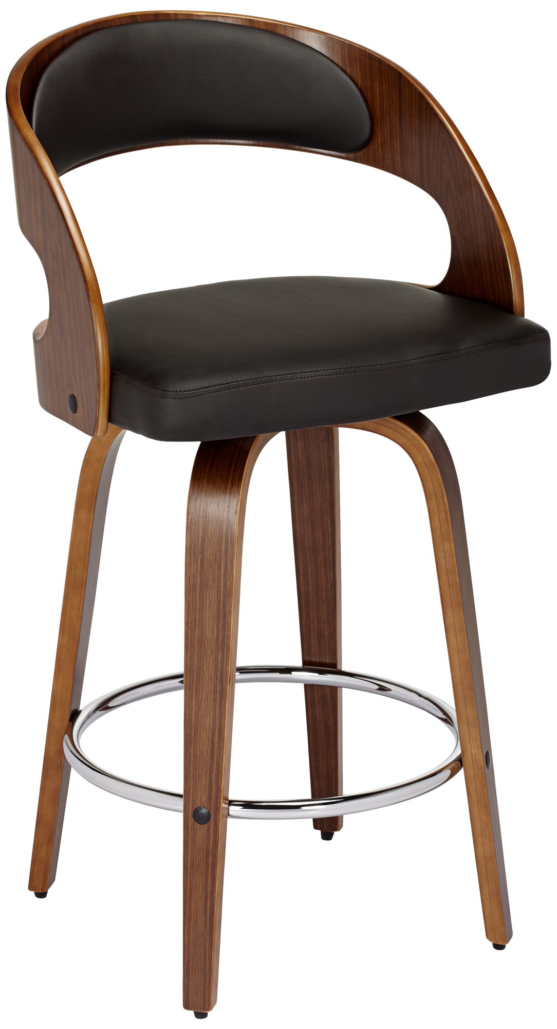 Shelly 25 3/4" Brown Faux Leather Swivel Counter Stool 1J155 Lamps