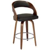 Shelly 25 3/4&quot; Brown Faux Leather Swivel Counter Stool