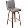 Vienna 25 1/4" Gray Faux Leather Modern Swivel Counter Stool