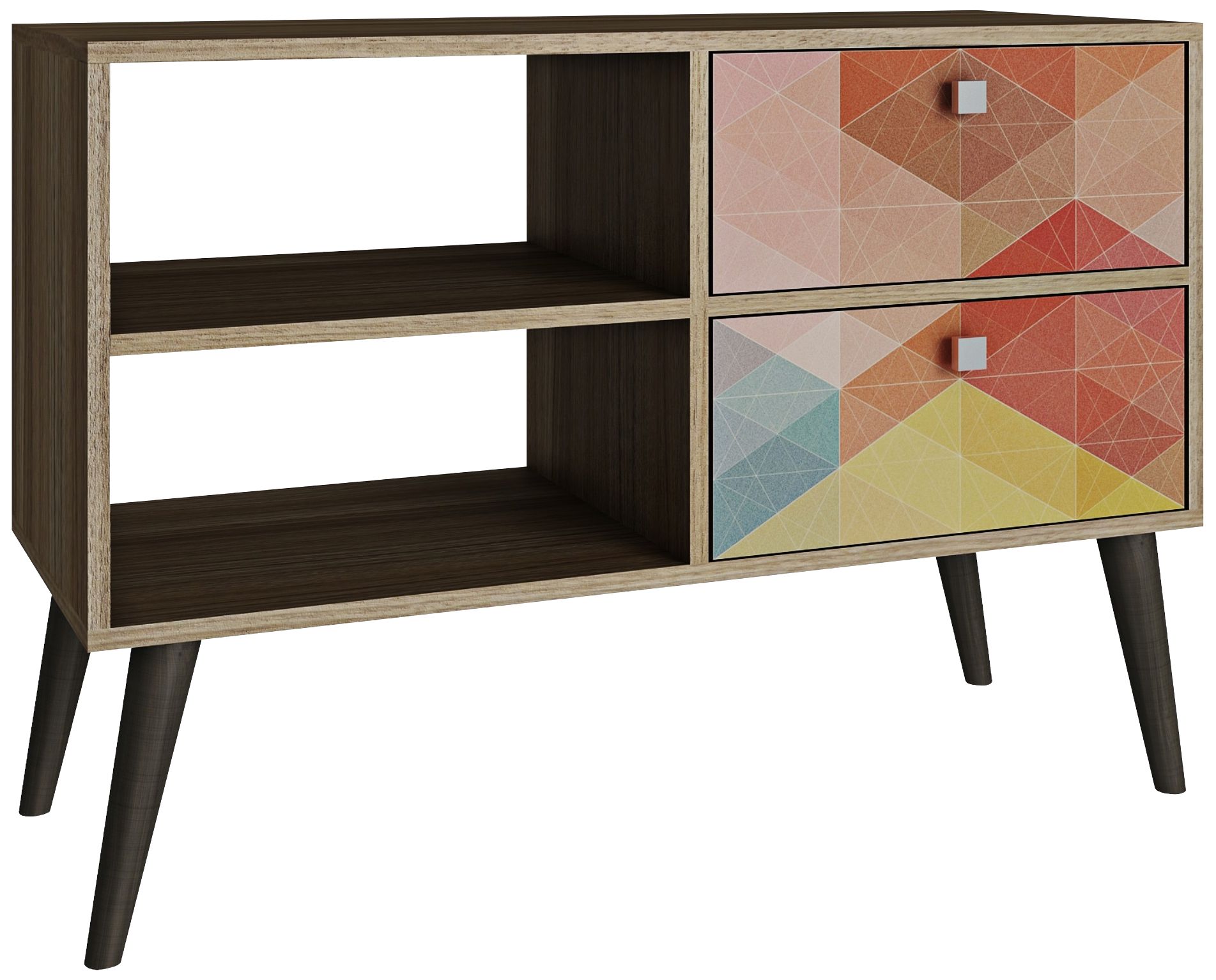 Dalarna 35 1/2" Wide 2-Drawer Multi-Color and Oak TV Stand