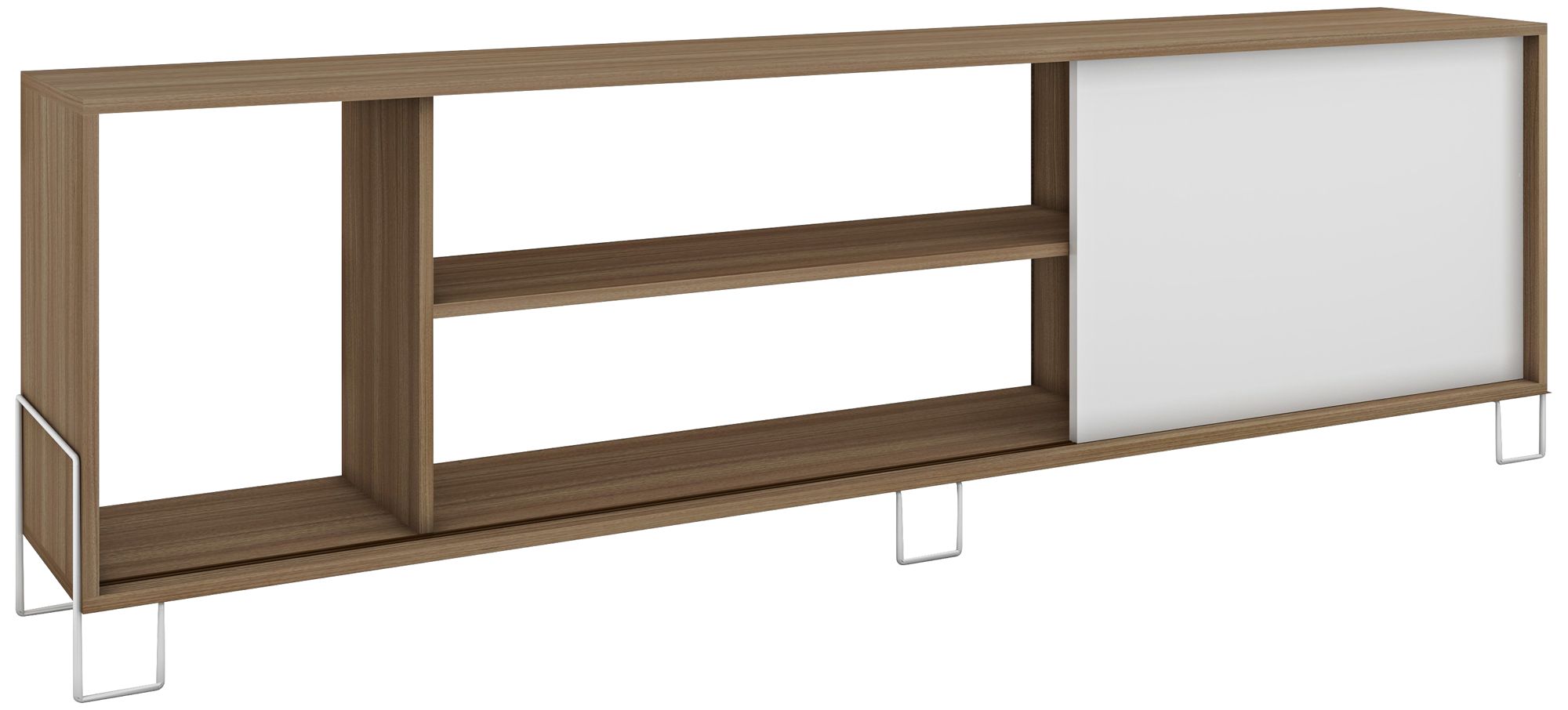 Nacka 70 3/4" Wide White and Oak Wood Modern TV Stand
