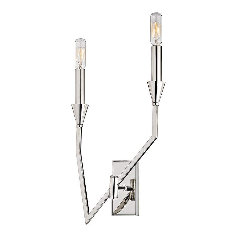 Image 2 Hudson Valley Archie 18"H Polished Nickel Right Wall Sconce