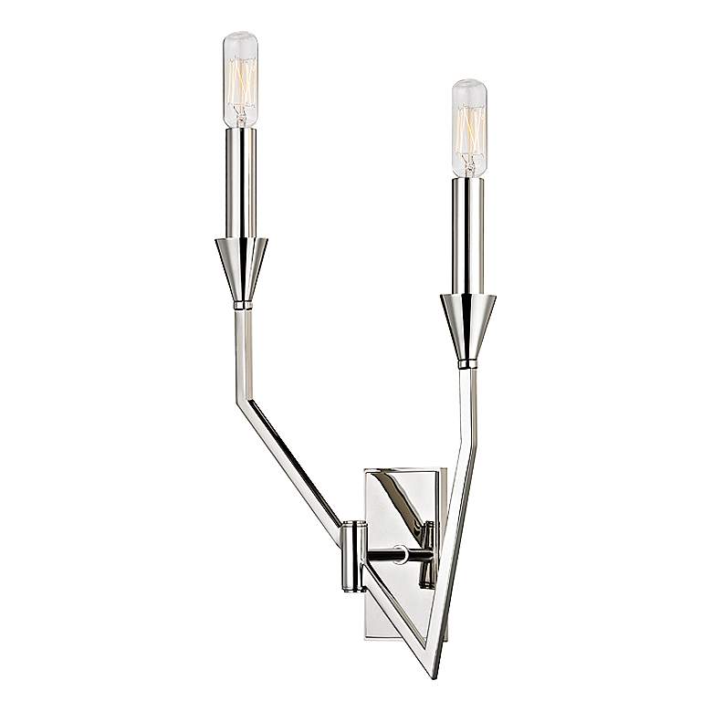 Hudson Valley Archie 18&quot;H Polished Nickel Left Wall Sconce