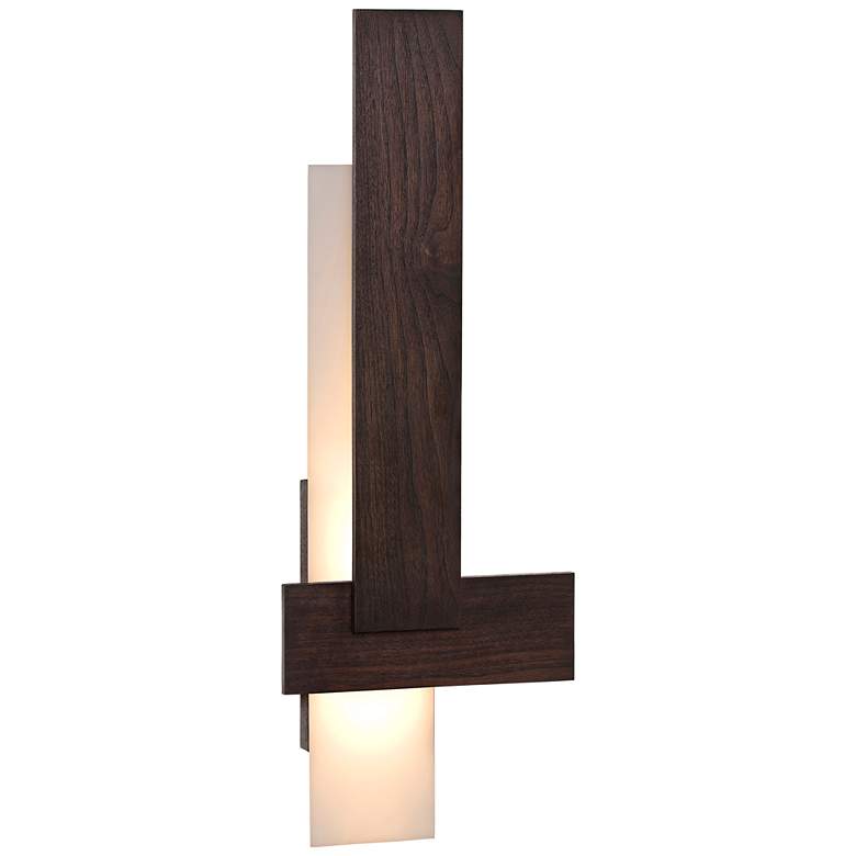 Cerno Sedo 36&quot; High Dark Stained Walnut LED Wall Sconce