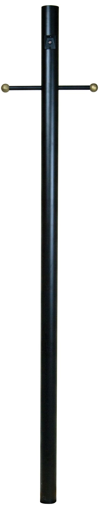 84"H Matte Black Direct Burial Post with Built-In Photocell