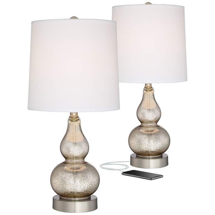 Castine Mercury Glass Table Lamps With, Mercury Glass Table Lamps