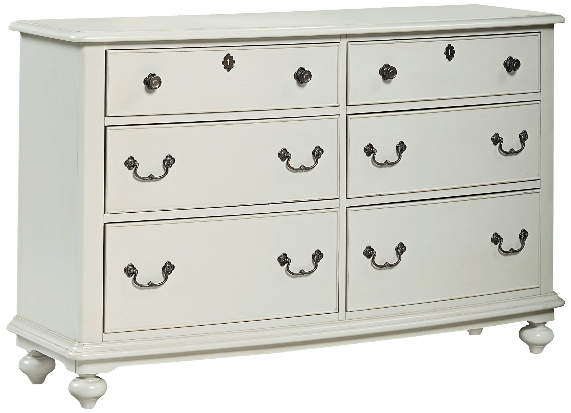 Inspirations 58" Wide Morning Mist Gray 6-Drawer Dresser