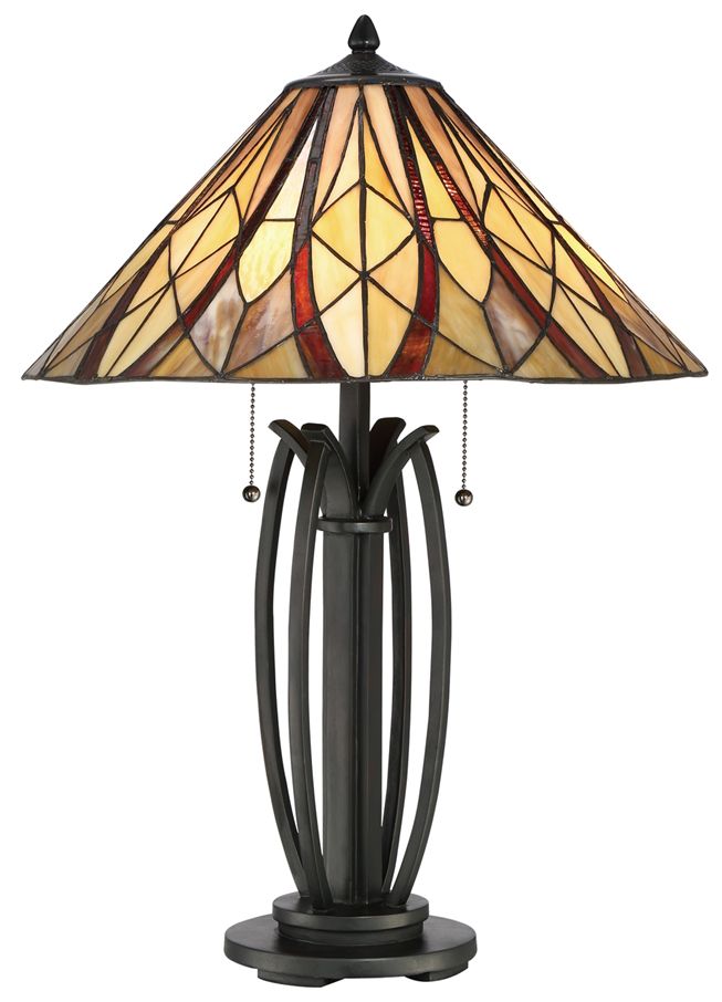 Quoizel Victory TiffanyStyle Bronze 2Light Table Lamp 1M304 Lamps Plus