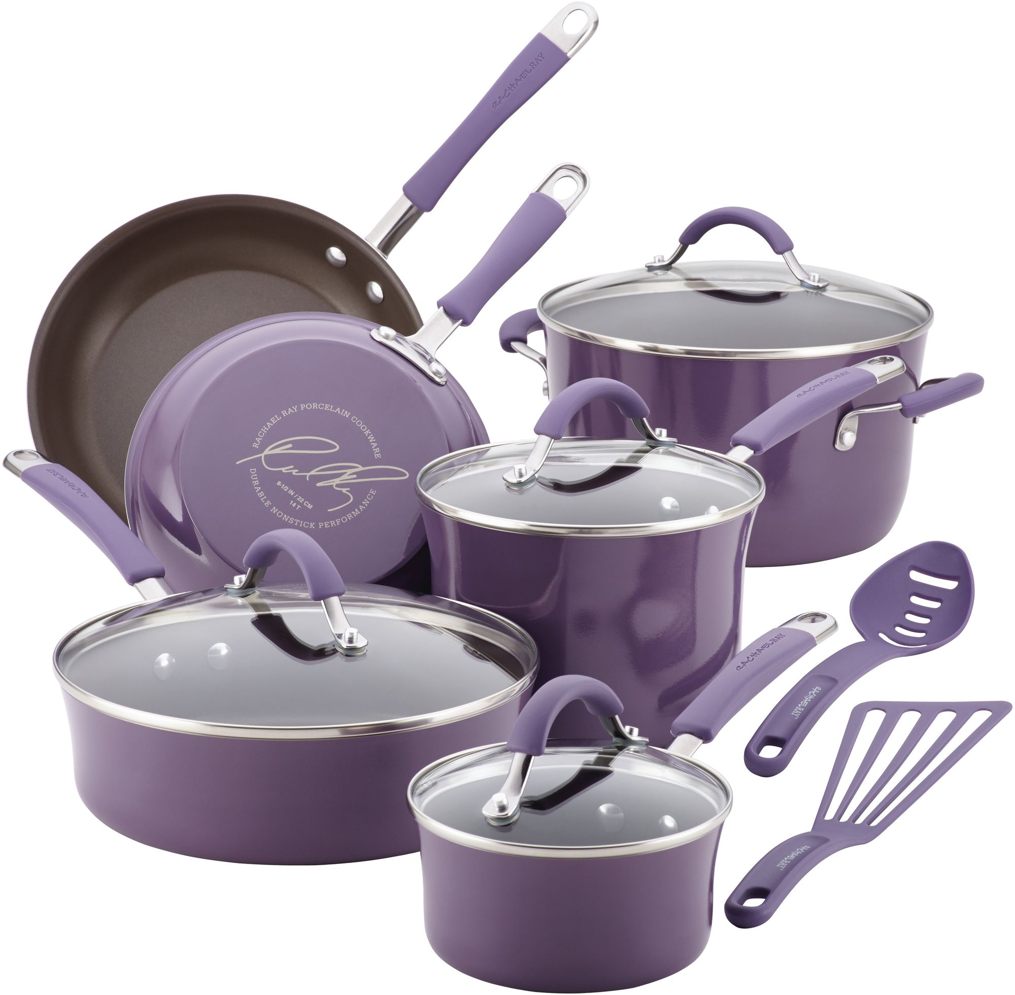 Rachael Ray Lavender Nonstick 12-Piece Cookware Set