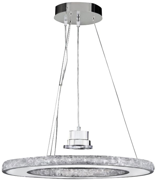 Ice 24" Wide Natural Crystal LED Pendant Chandelier