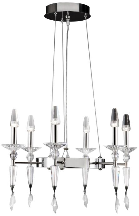 Metro 24" Wide Crystal Candelabra LED Chandelier