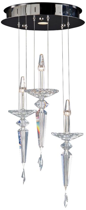 Metro 16" Wide Crystal Candelabra LED Multi Light Pendant 1M518