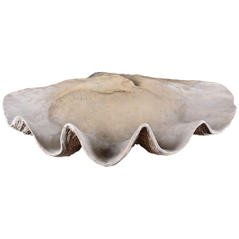 Clam Shell 22 3/4&quot; Wide Stone Accent Bowl by Uttermost