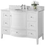 Lauren 48&quot; Nickel White Italian Marble Single Sink Vanity