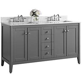 Double Sink Bathroom Vanities Cabinets And Storage Lamps