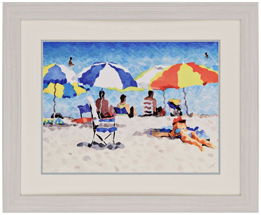 Heat Wave 34" Wide Framed Neo-Impressionist Wall Art