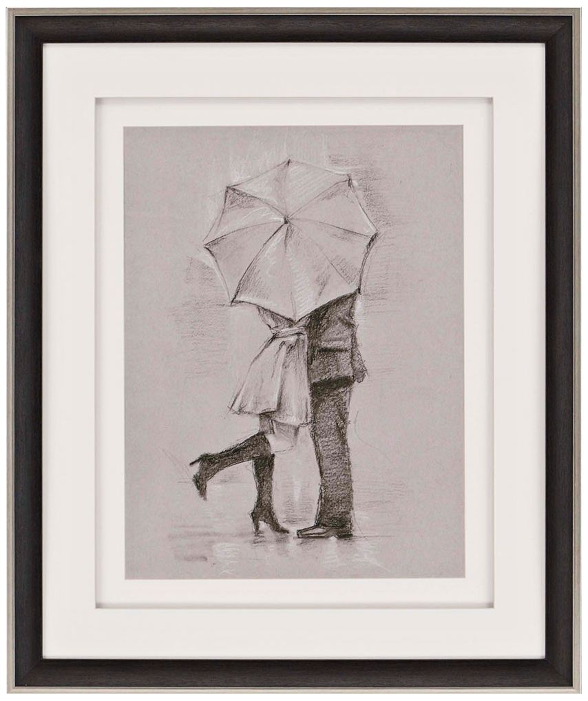 Rainy Day Rendezvous III 36" High Framed Retro Wall Art