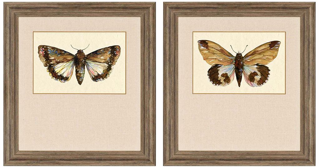 Beautiful Wings II 32" High 2-Print Framed Wall Art Set