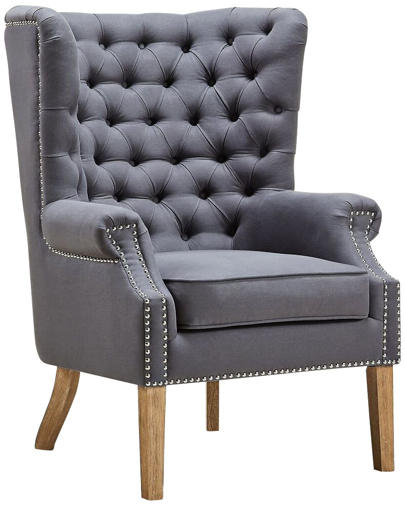 Abe Gray Linen Wing Armchair – Comfortable, Stylish Accent Chair