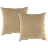 Antique Beige 16&quot; Square Indoor-Outdoor Pillow Set of 2