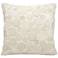Nourison Circle Natural Leather 20" Square White Pillow