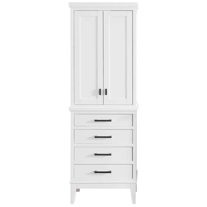 white linen cabinet tall