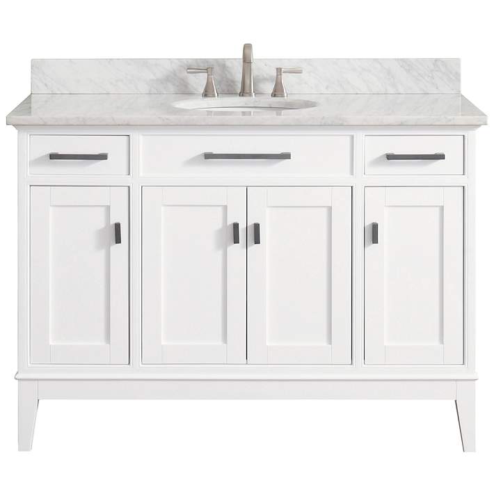 Avanity Madison 49 Marble Top White, White Single Bathroom Vanity