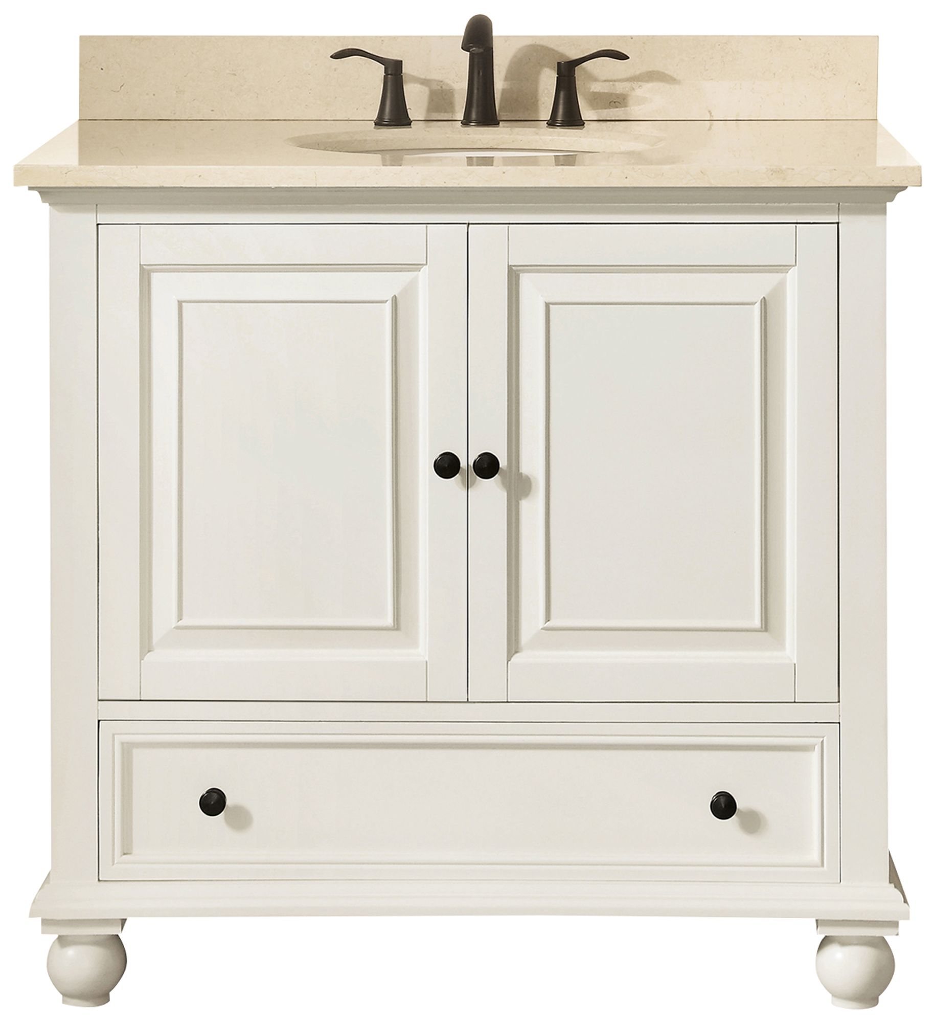 Thompson 37" Wide Marble Top Single Sink Bath Vanity